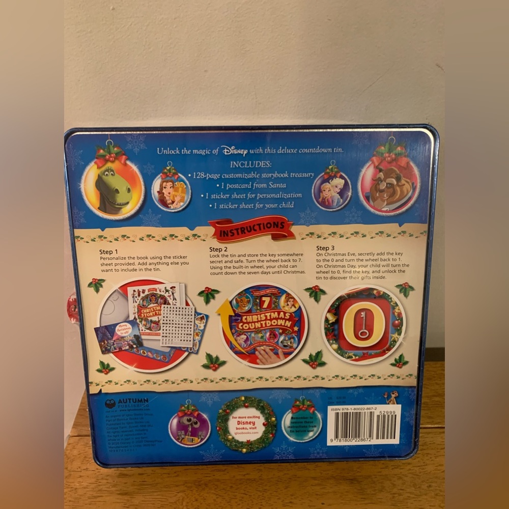 Disney 7 Day Countdown To Christmas Tin Advent Calendar New Sealed - Picture 4 of 5